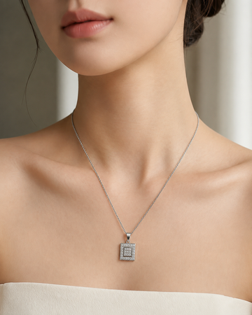Geometric Crystal Pendant Necklace ✨