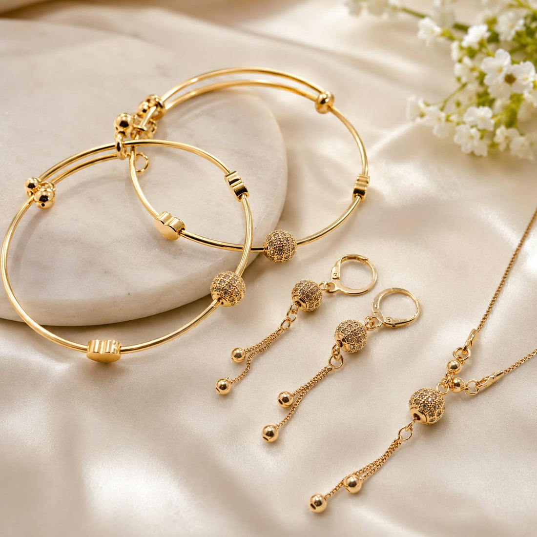 Royal Golden Pave Jewellery Set