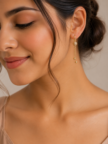 Luxe Pave Ball Drop Earrings