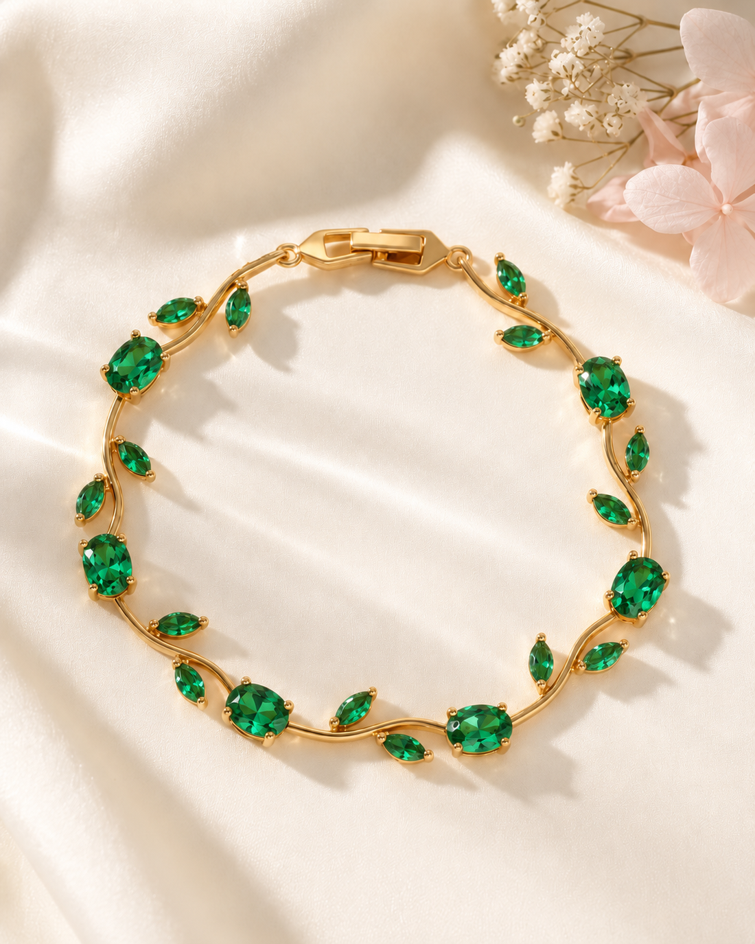 Floral Grace Gemstone Bracelet