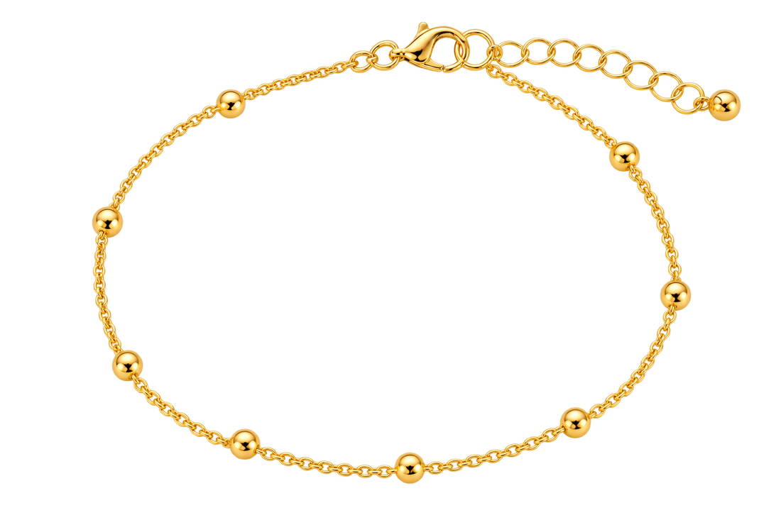 Golden Beaded Anklet