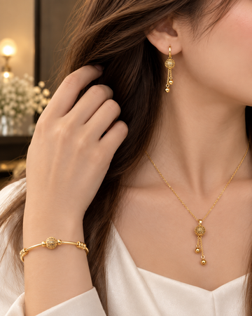 Royal Golden Pave Jewellery Set