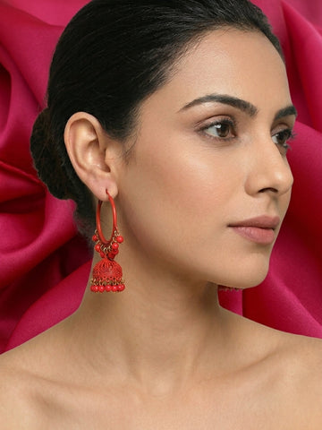 Minimalist Ethnic Jhumki Hoop Earrings