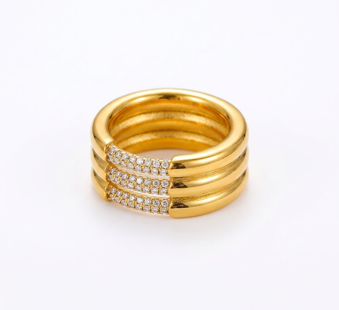 Stainless Steel Cubic Zirconia Ring