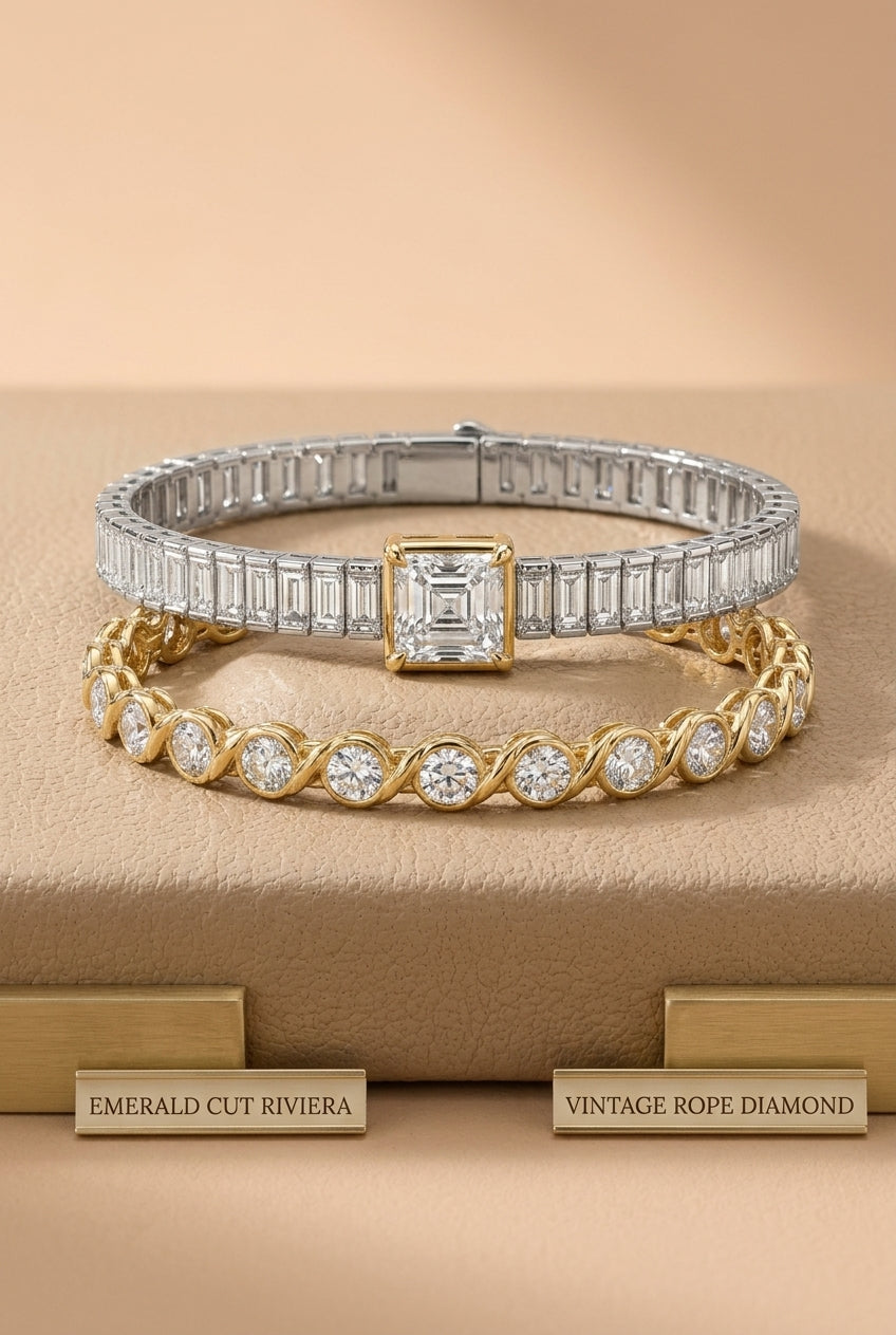 Royal Diamond Duo Stack Bracelet Set
