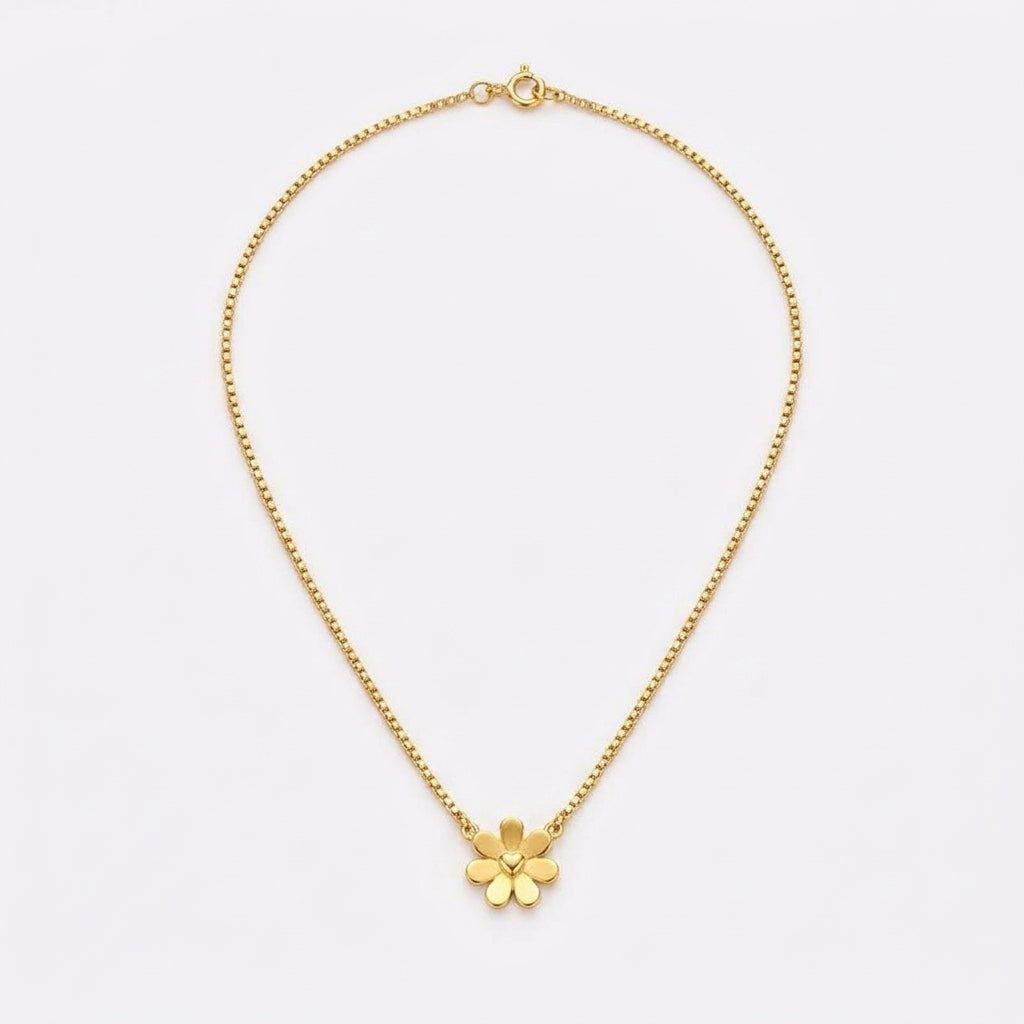 Dainty Gold Daisy Pendant Necklace