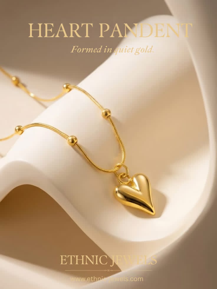 Elegant Heart Pendant Necklace – Premium Gold Finish