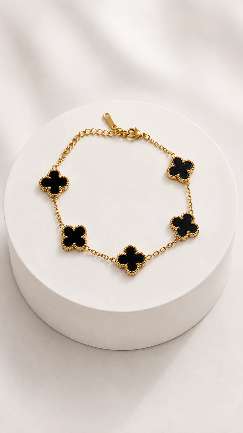 Pearl Clover Charm Bracelet