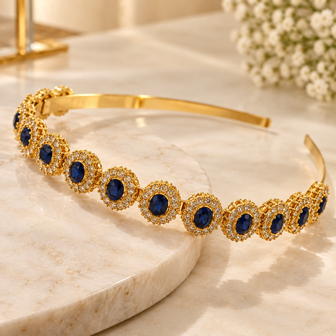 Classic Kundan-Style Gemstone Headband