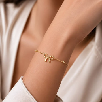 Elegant Bow Charm Bracelet