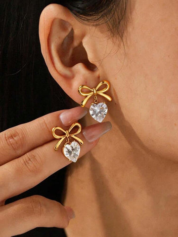 Crystal Bow Earrings