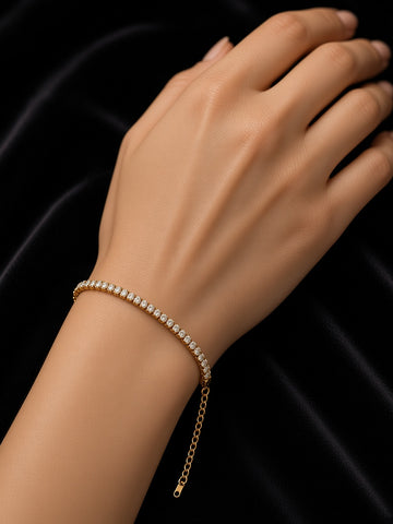 ✨ Eternal Radiance Luxury Diamond Tennis Bracelet – 18K Gold Plated Masterpiece with Brilliant Round-Cut Stones | Adjustable High-End Elegance for Timeless Glamour