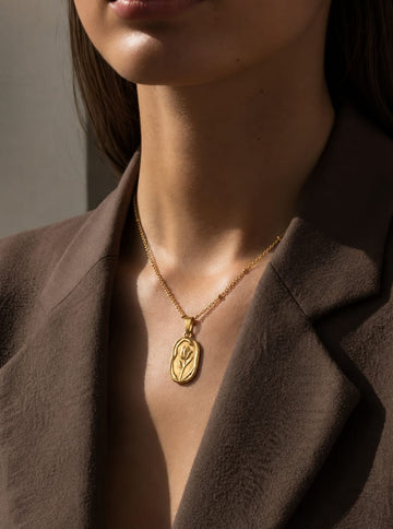 Golden Leaf Pendant Necklace
