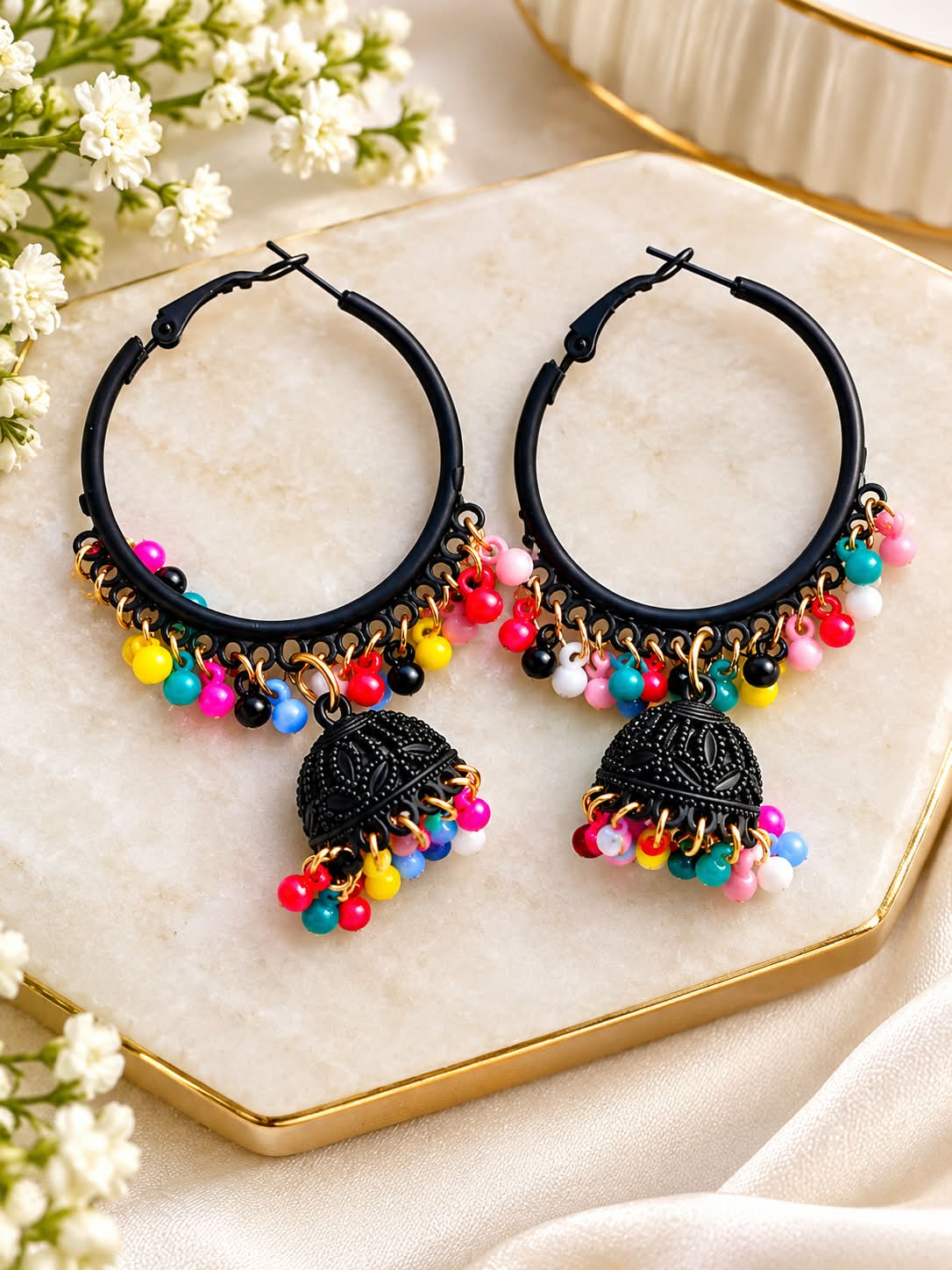 Minimalist Ethnic Jhumki Hoop Earrings