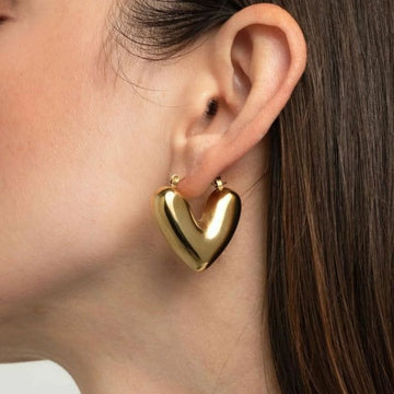 Golden V-Hoop Earrings
