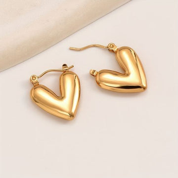Golden V-Hoop Earrings