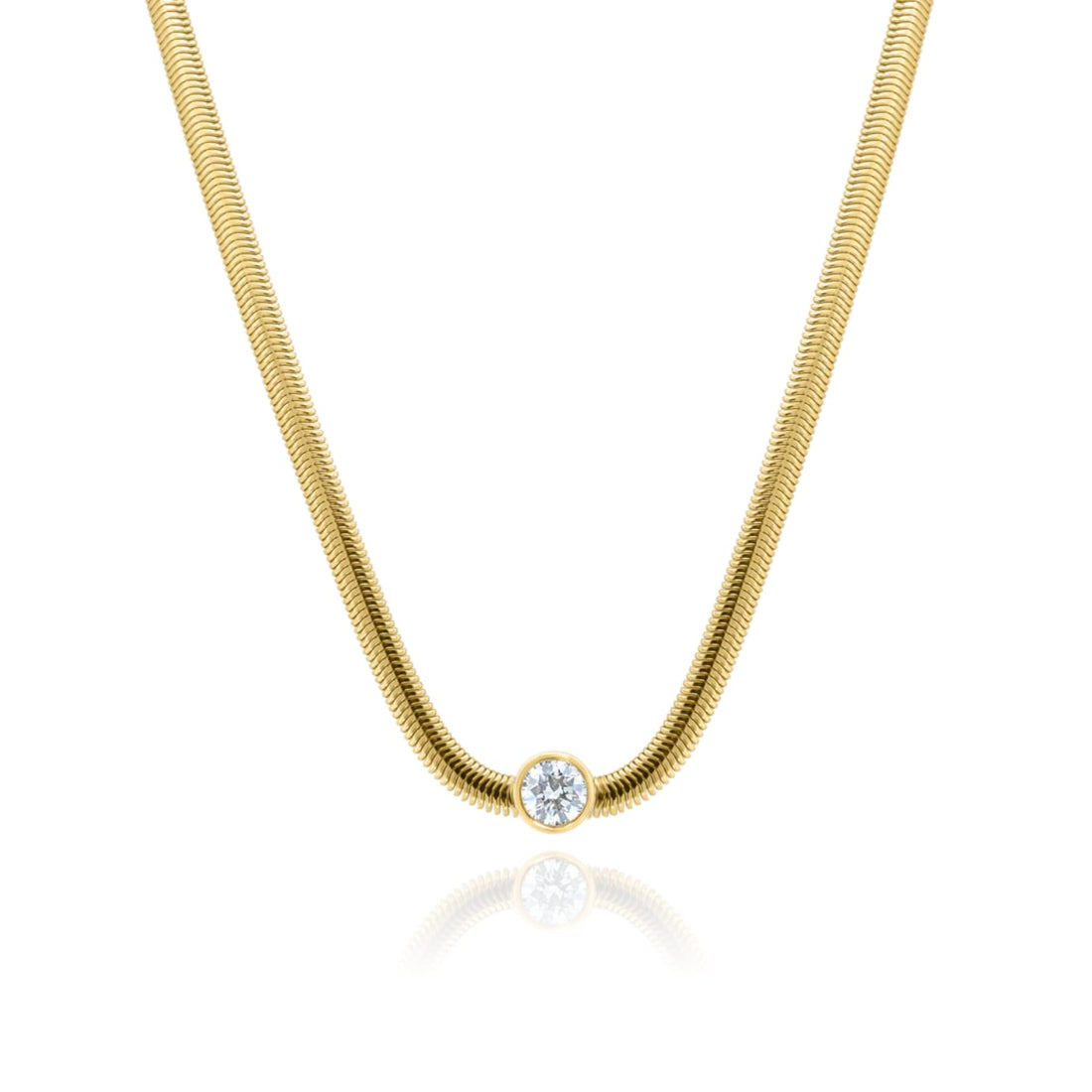Celestia Solitaire Luxe Gold Necklace