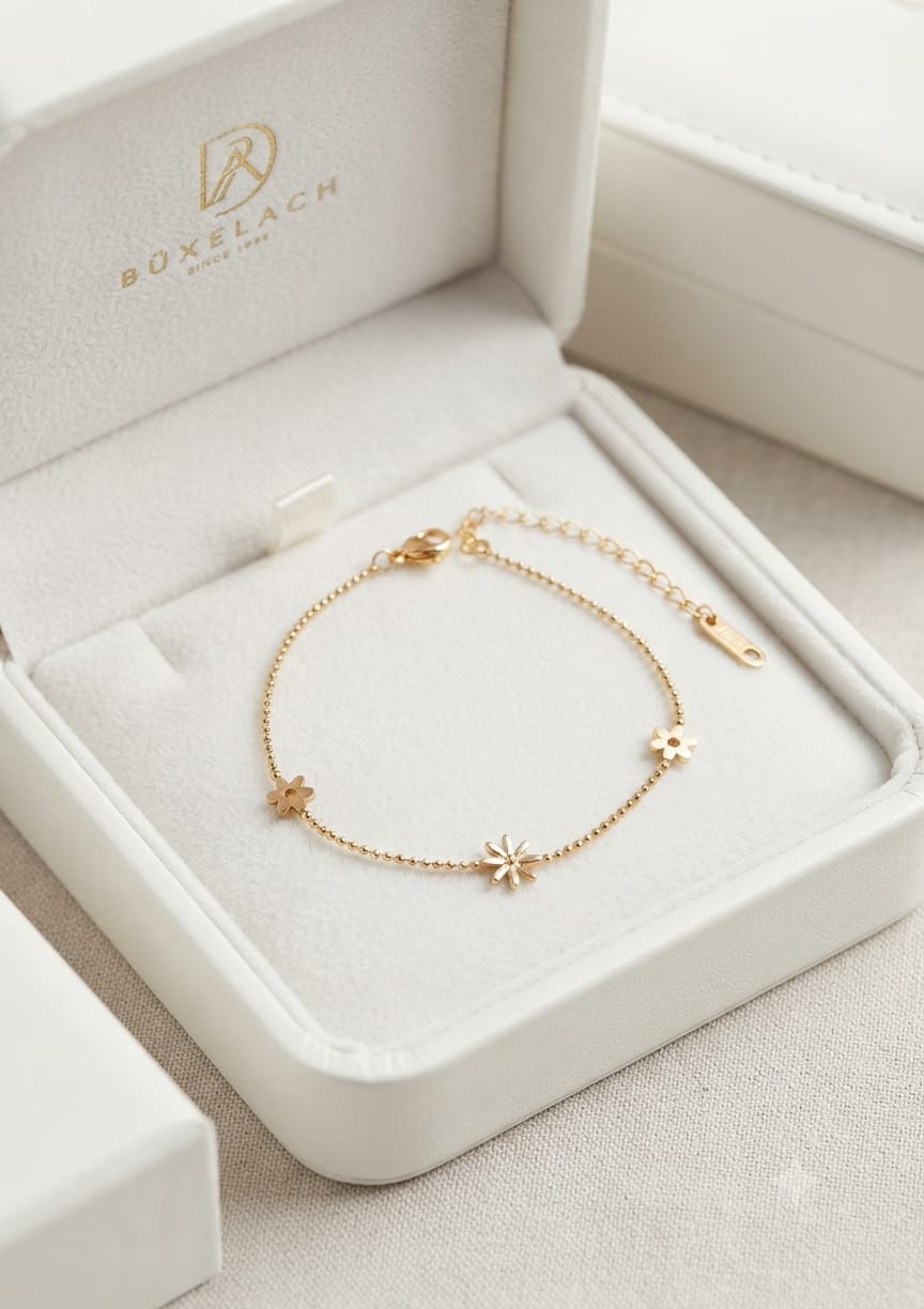 Dainty Gold Daisy Flower Bracelet