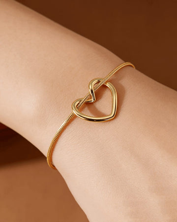 Golden Heart Link Bracelet