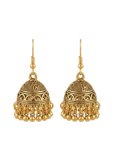 Ethnic Gold Bell Jhumka Earrings