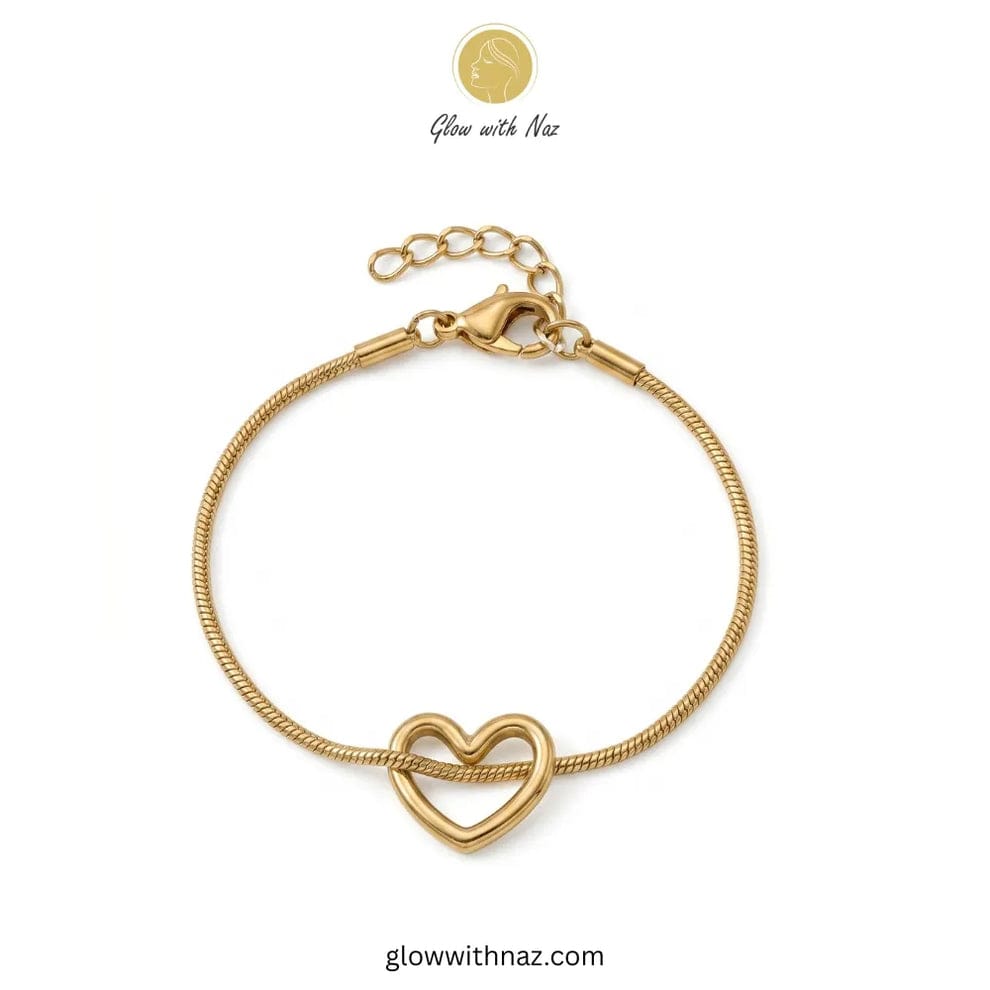 Golden Heart Link Bracelet