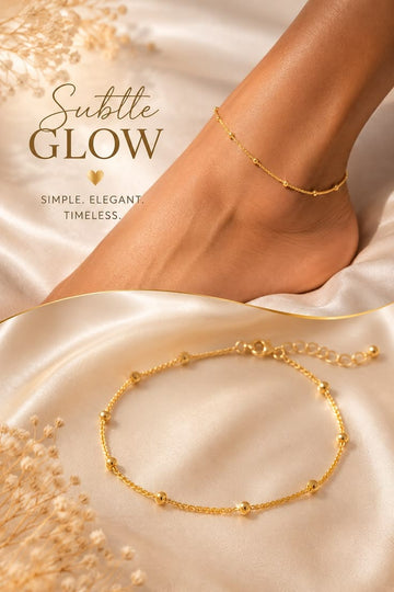 Golden Beaded Anklet