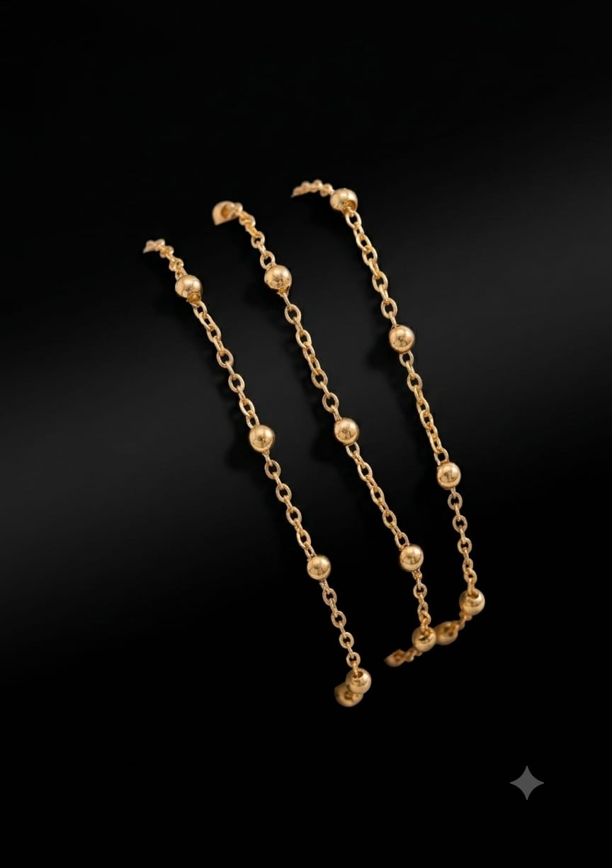 Triple-Layer Gold Chain Anklet