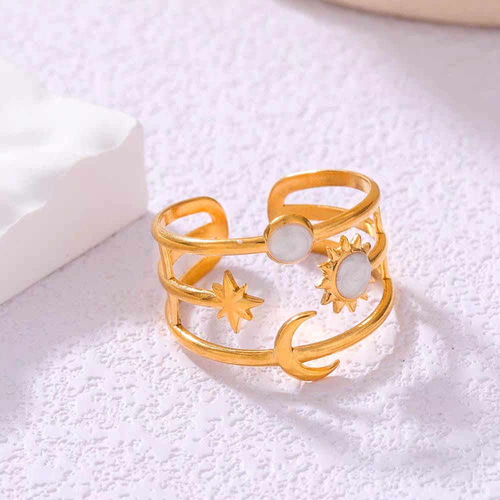 Celestial Sun & Moon Adjustable Ring