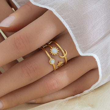 Celestial Sun & Moon Adjustable Ring