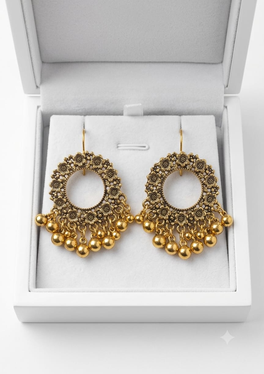 Royal Kashmiri Floral Jhumka Earrings