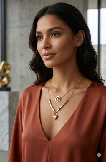 Aurelia Double-Layer Heart Charm Necklace