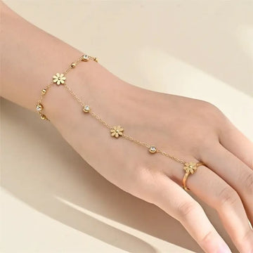 Golden Bloom Hand Chain