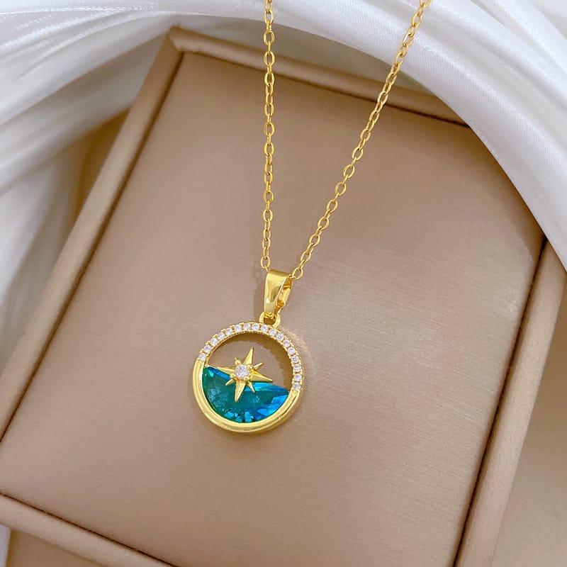 Celestial Radiance Zircon Star Pendant